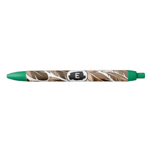 Personalized Boho Pen – Custom Monogram Brown