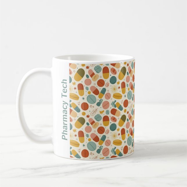 Personalized Boho Pharmacy Tech Custom CPhT Coffee Mug (Left)