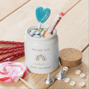 Personalized Boho Rainbow Baby Shower Thank You Candy Jar
