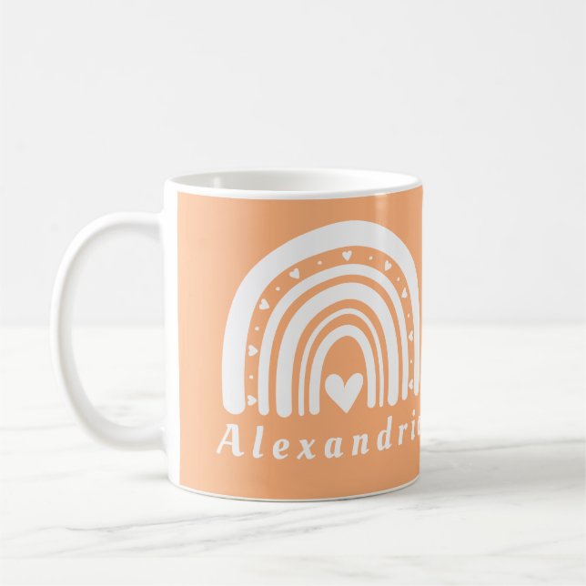 Personalized Boho Rainbow Coffee Mug (Left)