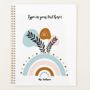 personalized boho rainbow custom planner