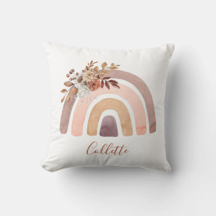 Personalized Boho Rainbow Girl's Room  Throw Pillow