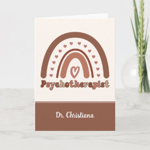 Personalized Boho Rainbow Psychotherapist Card
