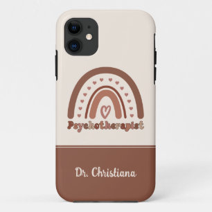 Personalized Boho Rainbow Psychotherapist  iPhone 11 Case