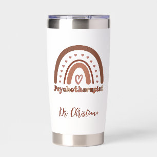 Personalized Boho Rainbow Psychotherapist  Insulated Tumbler