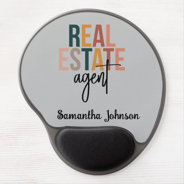 Personalized Boho Real Estate Agent Gift  Gel Mouse Pad (Front)