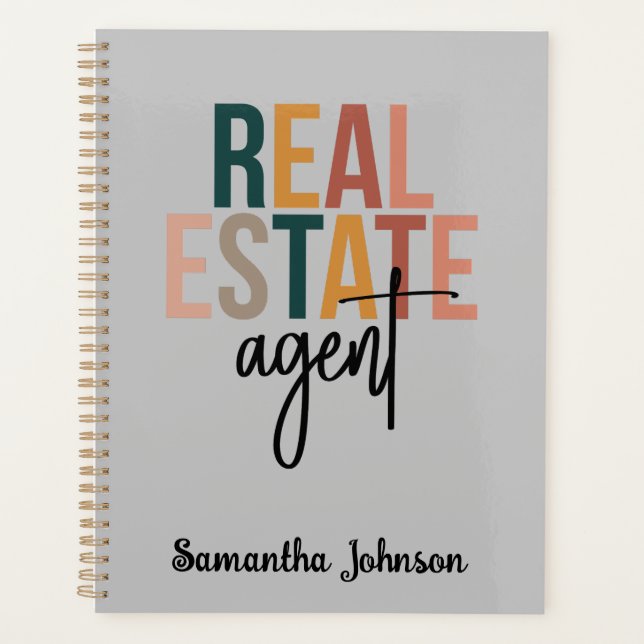 Personalized Boho Real Estate Agent Gift Planner (Front)