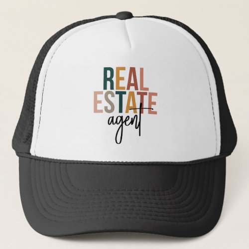 Personalized Boho Real Estate Agent realtor gifts Trucker Hat