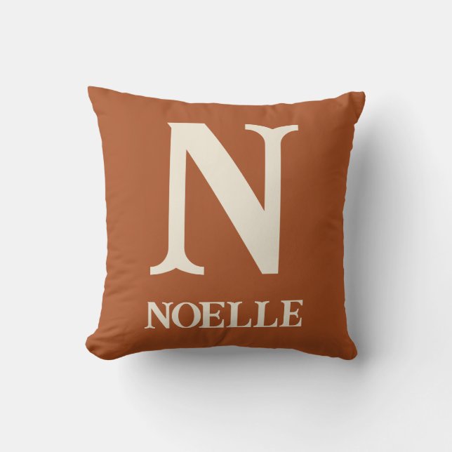 Personalized Boho Safari Nursery Monogram  Throw Pillow (Front)