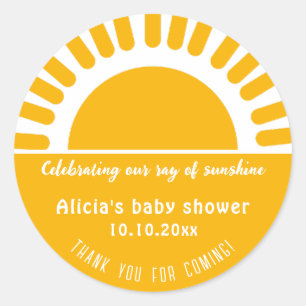Personalized Boho Sun Classic Round Sticker