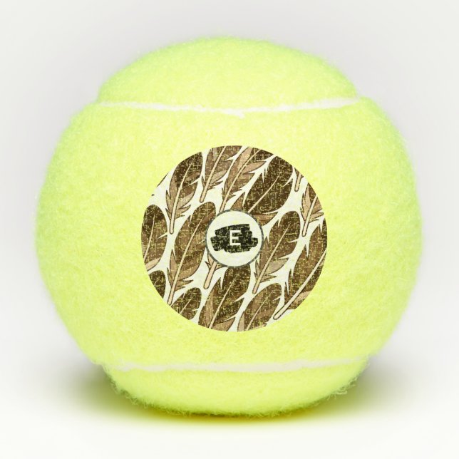 Personalized Boho Tennis Ball – Custom Monogram (Front)