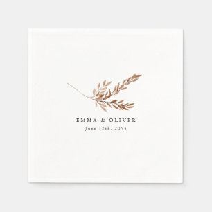 Personalized Boho Terracotta Botanical Wedding Napkins