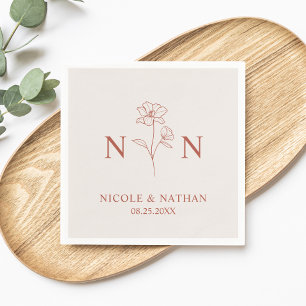 Personalized Boho Terracotta Rust Monograms Napk Napkins