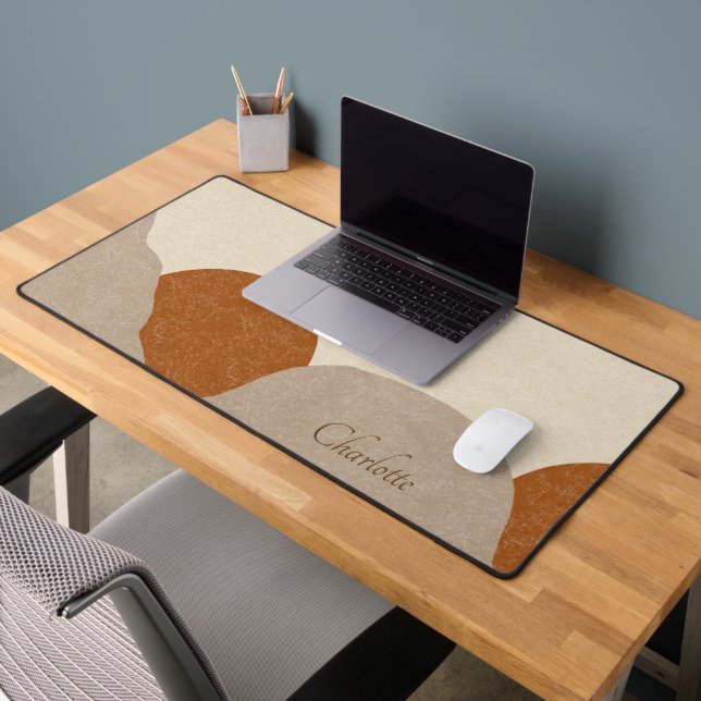 Personalized Boho Terracotta Sand Abstract  Desk Mat (Office 2)