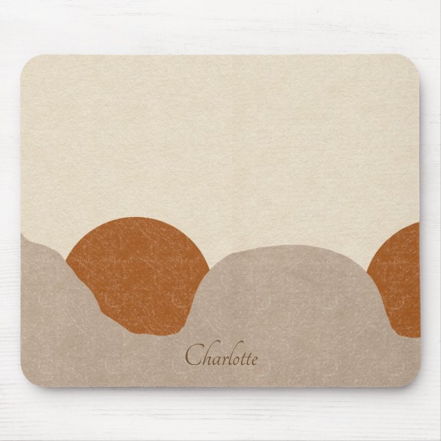 Personalized Boho Terracotta Sand Abstract  Mouse Pad (Front)