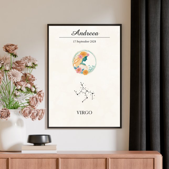 Personalized Boho Virgo Zodiac Constellation Poster (Creator Uploaded)