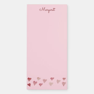 Personalized Boho Watercolor Heart To-Do List Magnetic Notepad