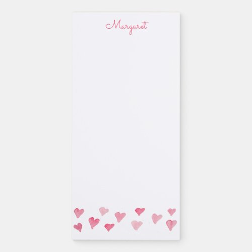 Personalized Boho Watercolor Heart To_Do List Magnetic Notepad