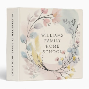 Personalized Boho Watercolor Homeschool 3 Ring Binder