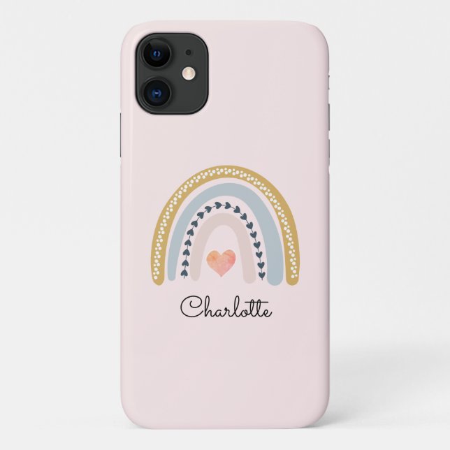 Personalized Boho Watercolor Rainbow Case-Mate iPhone Case (Back)