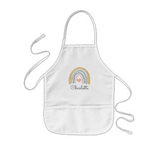 Personalized Boho Watercolor Rainbow Kid's Name Kids' Apron