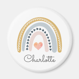 Personalized Boho Watercolor Rainbow Magnet