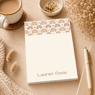 Personalized Boho Watercolor Rainbow Post-it Notes