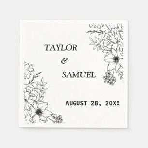 Personalized Boho Wedding Cocktail Paper Napkins