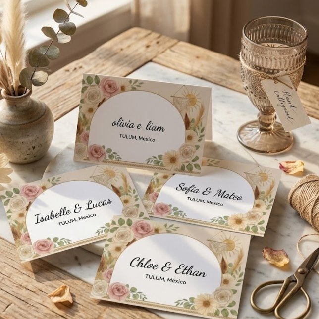 Personalized Boho Wedding Flat Place Cards  (Creator Uploaded)