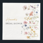 Personalized Boho Wildflower Bridal Shower Paper Dinner Napkins<br><div class="desc">Personalize these matching boho wildflower napkins,  part of the Arlo Wildflower collection.</div>