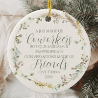 Personalized Boho Wildflower Coworker Christmas