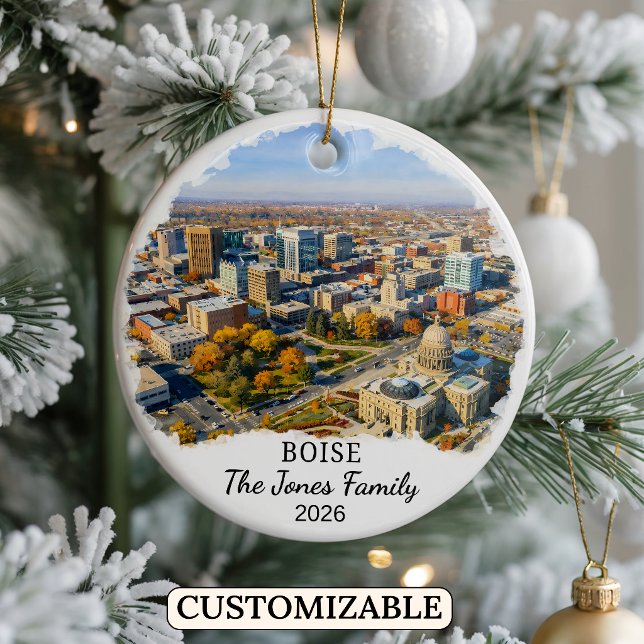 Personalized Boise Ornament, Custom Idaho State Ceramic Ornament (Creator Uploaded)