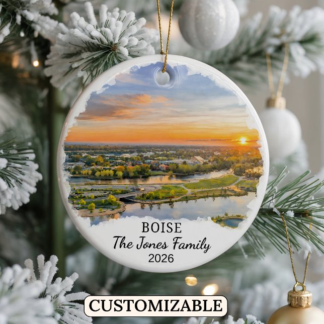 Personalized Boise Ornament, Custom Idaho State Ceramic Ornament (Creator Uploaded)