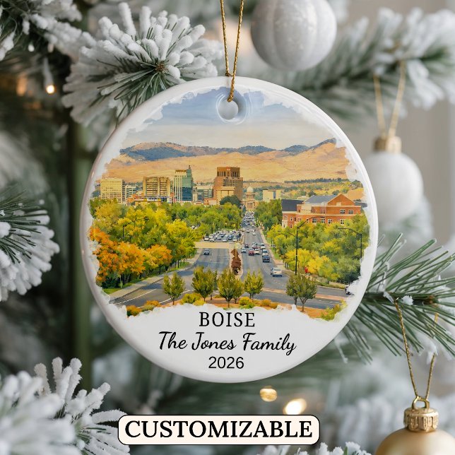 Personalized Boise Ornament, Custom Idaho State Ceramic Ornament (Creator Uploaded)