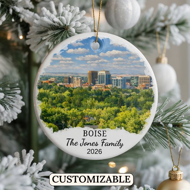 Personalized Boise Ornament, Custom Idaho State Ceramic Ornament (Creator Uploaded)