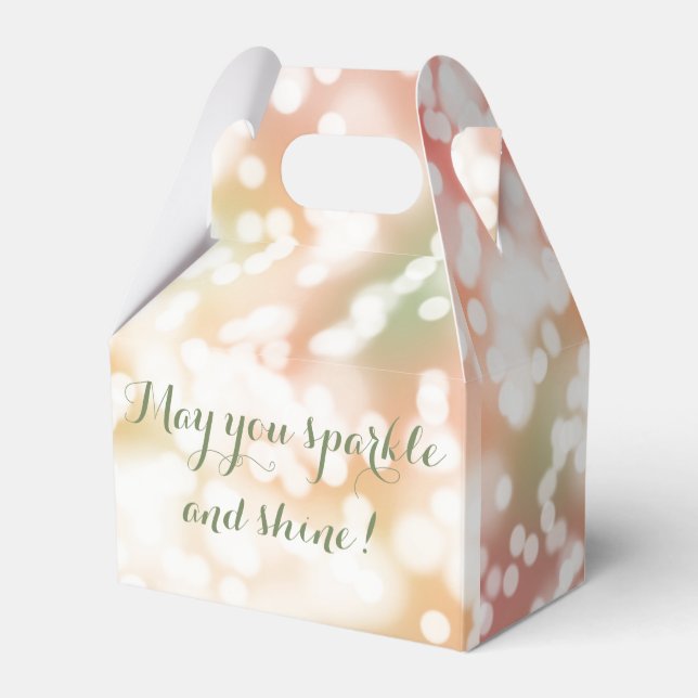 Personalized Bokeh lights Sparkle Party Favor Box (Back Side)