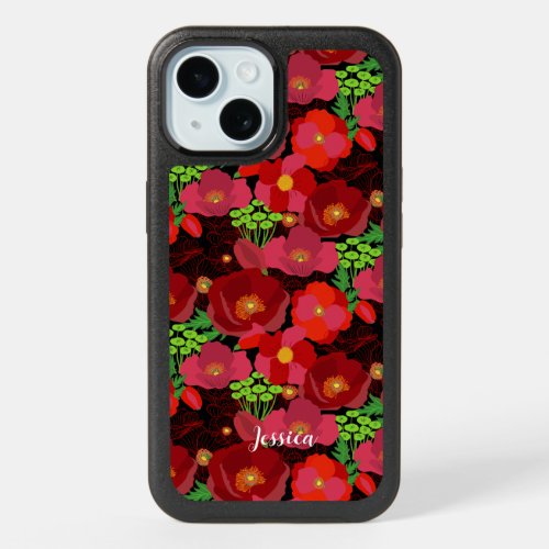 PersonalizedBold Beautiful Dazzling Poppy Flower iPhone 15 Case
