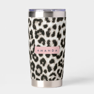 Personalized Bold Black & White Leopard Print  Insulated Tumbler