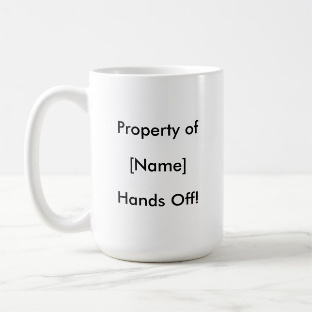 Personalized Bold Funny Custom Text Coffee Mug (Left)