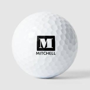 Personalized Bold Initial Letter Monogram Name Golf Balls