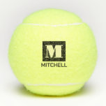 Personalized Bold Initial Letter Monogram Name Tennis Balls<br><div class="desc">Personalized tennis balls printed with custom name or text in a bold block serif letter font and simple modern tennis monogram. Any tennis player would appreciate the bold and modern look on these initialled monogrammed practice balls.</div>
