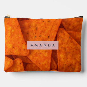 Personalized Bold Nacho Cheese Chip Accessory Pouch