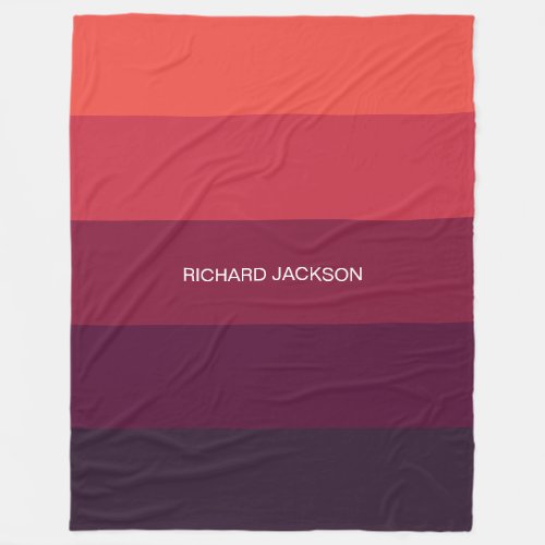 Personalized Bold Ombre Reds Fleece Blanket