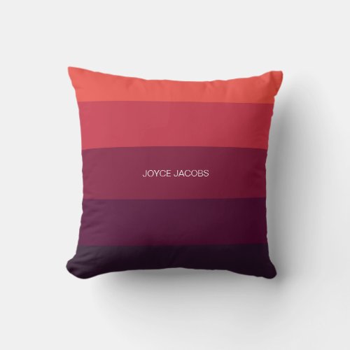 Personalized Bold Ombre Reds Throw Pillow