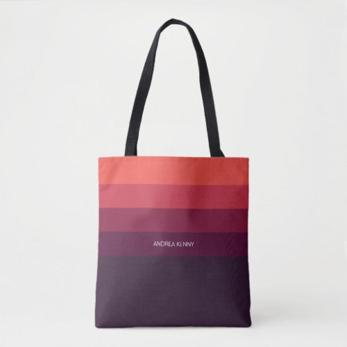 Personalized Bold Ombre Reds Tote Bag