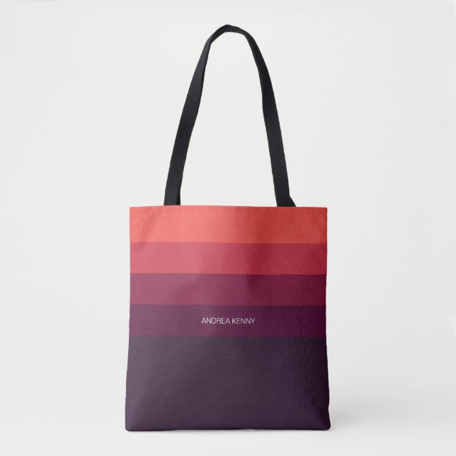 Personalized Bold Ombre Reds Tote Bag (Front)