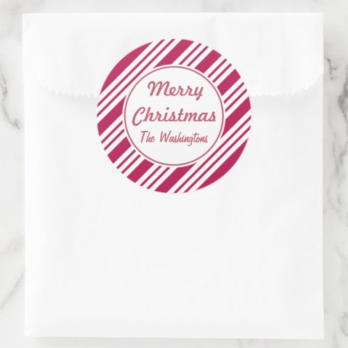 Personalized Bold Peppermint Christmas Stickers