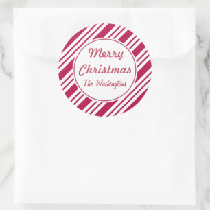 Personalized Bold Peppermint Christmas Stickers