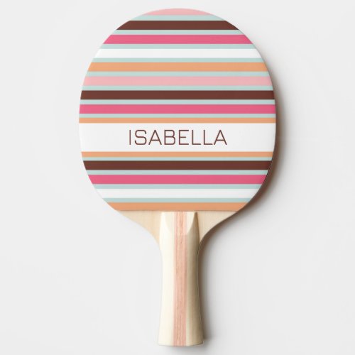 Personalized Bold Stripes Ping Pong Paddle