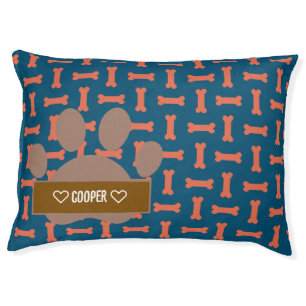 Personalized Bone Pattern Dog Bed